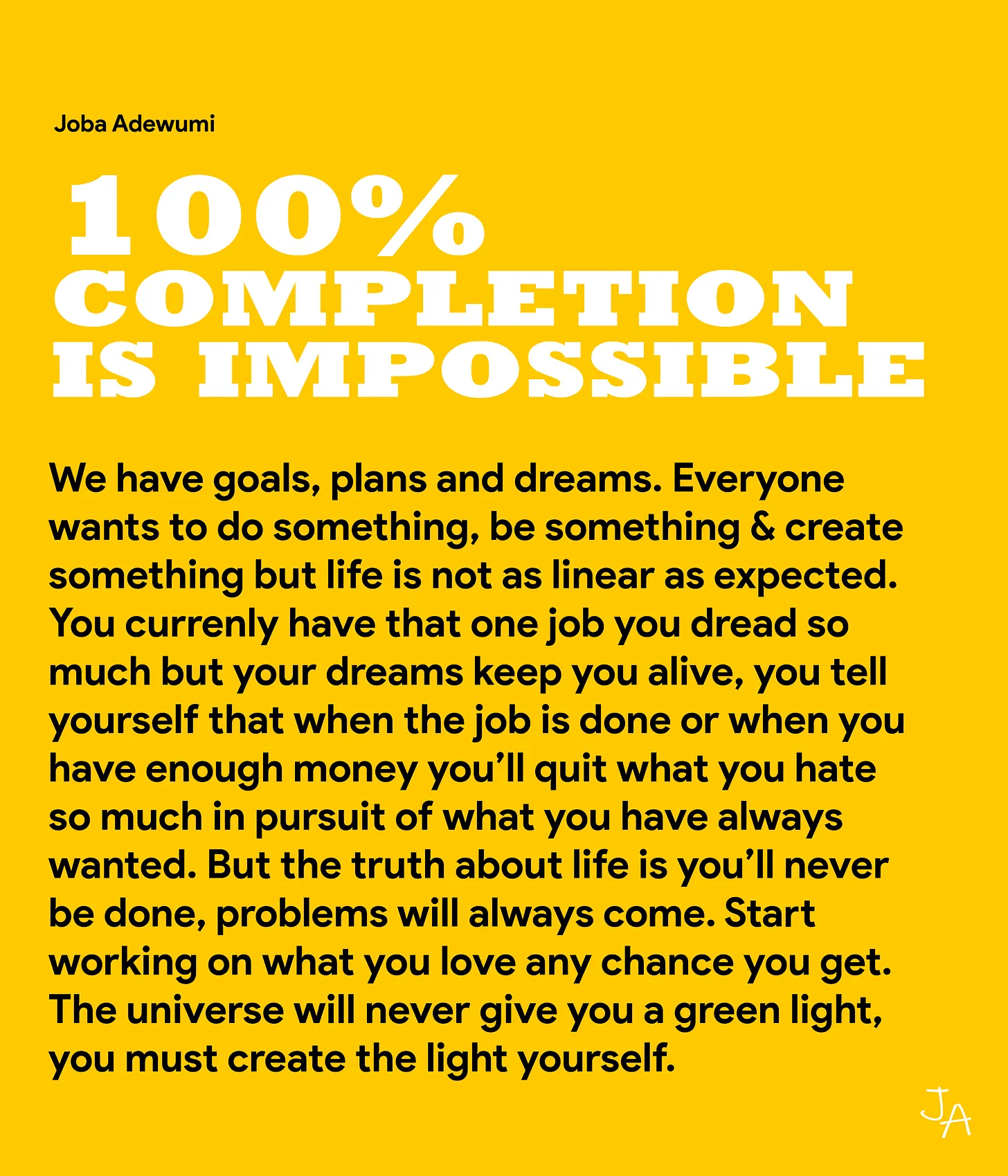 100% Completion is Impossible
