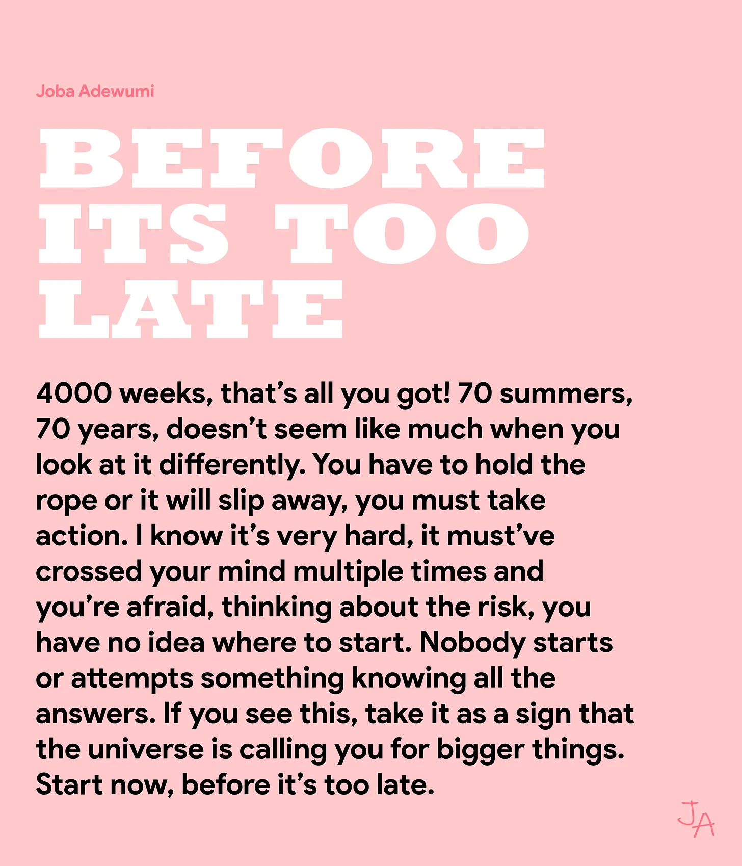 Before it's too late